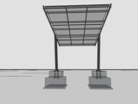 TRIPLE L TYPE MODERN SOLAR CARPORT TYPE-17 3D मॉडल