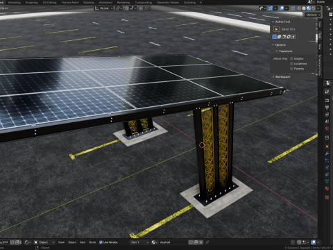 TRIPLE L TYPE MODERN SOLAR CARPORT TYPE-17 3D मॉडल