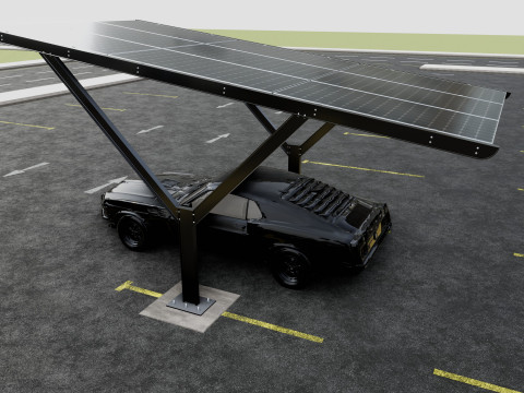 Y TYPE MODERN SOLAR CARPORT TYPE-18 3D Model
