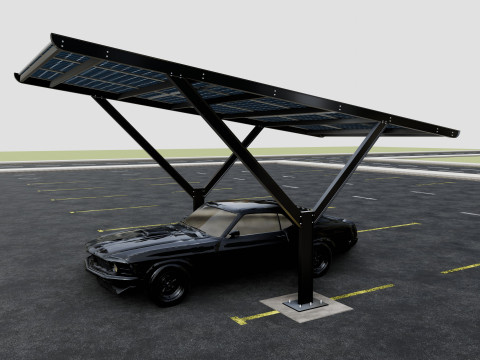 Y TYPE MODERN SOLAR CARPORT TYPE-18 Model 3D