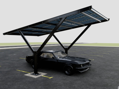 Y TYPE MODERN SOLAR CARPORT TYPE-18 Model 3D