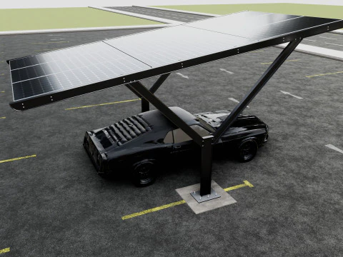 Y TYPE MODERN SOLAR CARPORT TYPE-18 3D Model