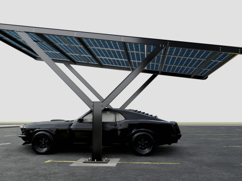 Y TYPE MODERN SOLAR CARPORT TYPE-18 Model 3D