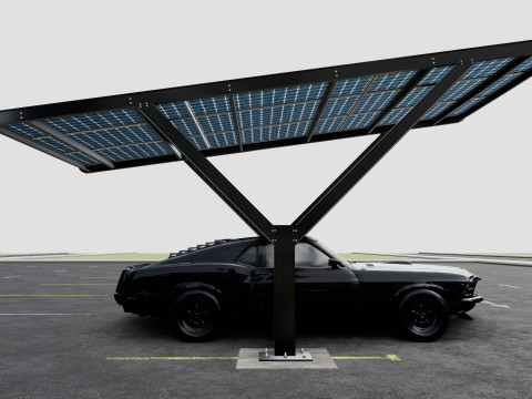 Y TYPE MODERN SOLAR CARPORT TYPE-18 Model 3D