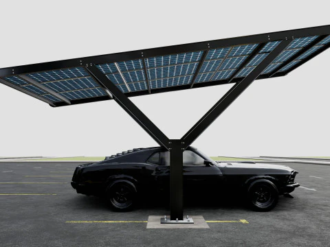 Y TYPE MODERN SOLAR CARPORT TYPE-18 3D Model