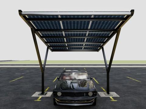 Y TYPE MODERN SOLAR CARPORT TYPE-18 Model 3D