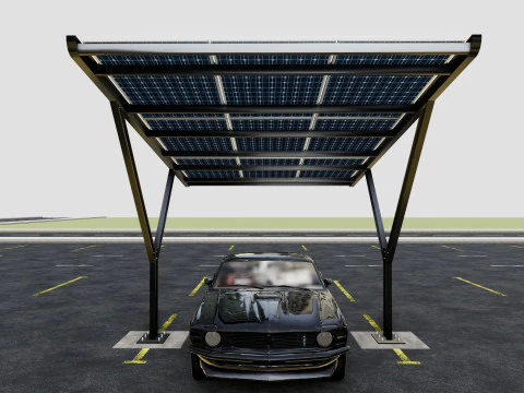 Y TYPE MODERN SOLAR CARPORT TYPE-18 3D Model