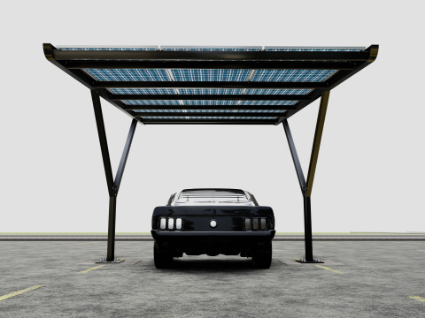 Y TYPE MODERN SOLAR CARPORT TYPE-18 Model 3D