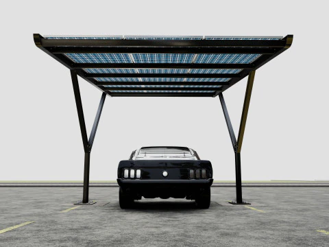 Y TYPE MODERN SOLAR CARPORT TYPE-18 3D Model