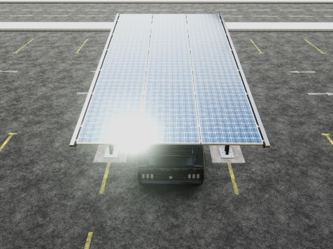 Y TYPE MODERN SOLAR CARPORT TYPE-18 Model 3D