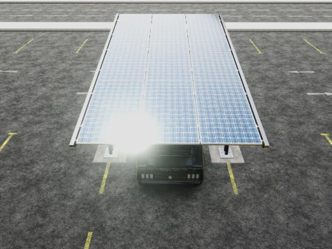 Y TYPE MODERN SOLAR CARPORT TYPE-18 3D Model
