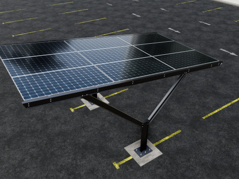 Y TYPE MODERN SOLAR CARPORT TYPE-18 Model 3D