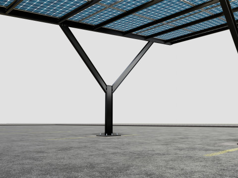 Y TYPE MODERN SOLAR CARPORT TYPE-18 Model 3D