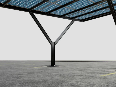 Y TYPE MODERN SOLAR CARPORT TYPE-18 3D Model