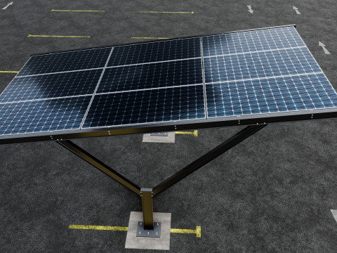 Y TYPE MODERN SOLAR CARPORT TYPE-18 Model 3D