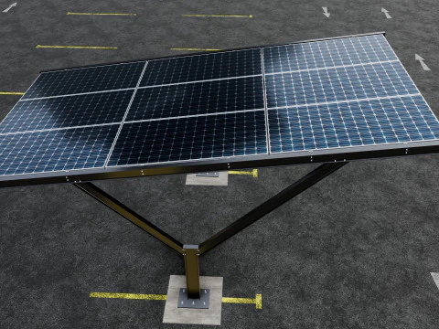 Y TYPE MODERN SOLAR CARPORT TYPE-18 3D Model