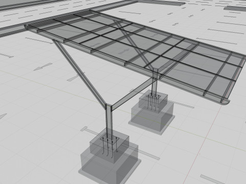 Y TYPE MODERN SOLAR CARPORT TYPE-18 Model 3D