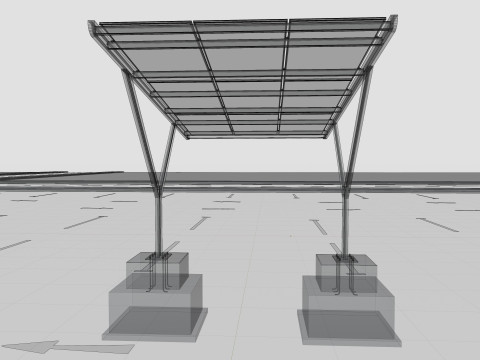 Y TYPE MODERN SOLAR CARPORT TYPE-18 Model 3D