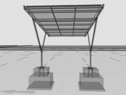 Y TYPE MODERN SOLAR CARPORT TYPE-18 3D Model