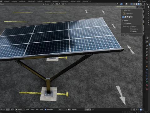 Y TYPE MODERN SOLAR CARPORT TYPE-18 3D Model