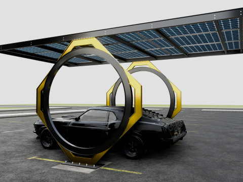 Modern Solar Carport-TEZCAN-Type-1 3Dモデル