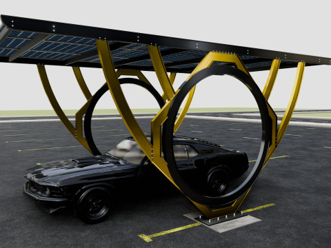 Modern Solar Carport-TEZCAN-Type-2 Modelo 3D