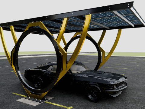 Modern Solar Carport-TEZCAN-Type-2 Modelo 3D