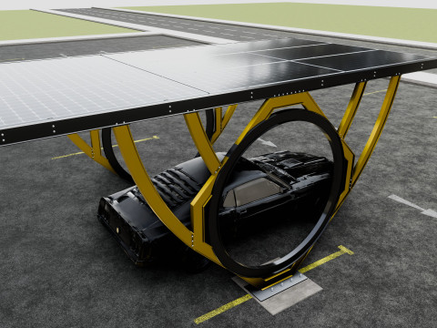 Modern Solar Carport-TEZCAN-Type-2 Modelo 3D