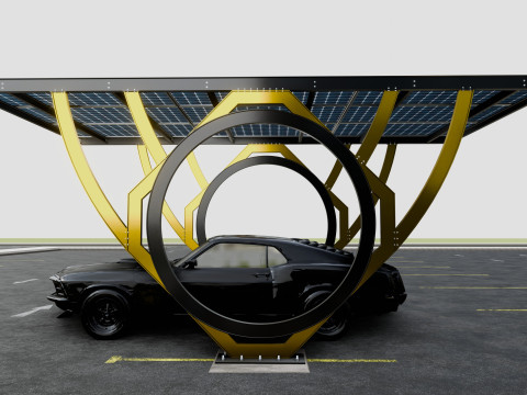 Modern Solar Carport-TEZCAN-Type-2 Modelo 3D