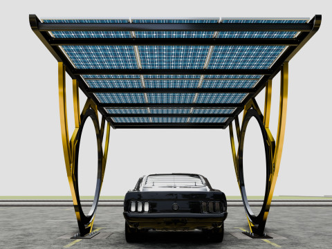 Modern Solar Carport-TEZCAN-Type-2 Modelo 3D