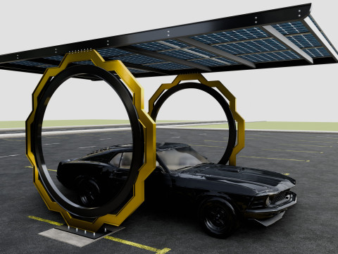 Modern Solar Carport-TEZCAN-Type-3 Model 3D