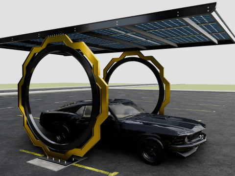 Modern Solar Carport-TEZCAN-Type-3 3D Model