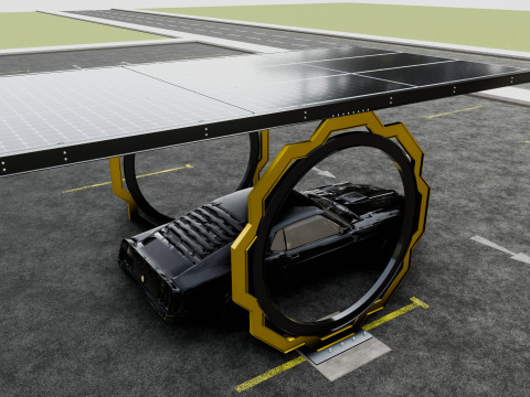 Modern Solar Carport-TEZCAN-Type-3 Model 3D