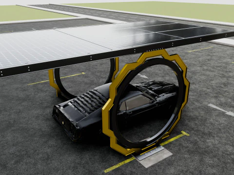Modern Solar Carport-TEZCAN-Type-3 3D Model