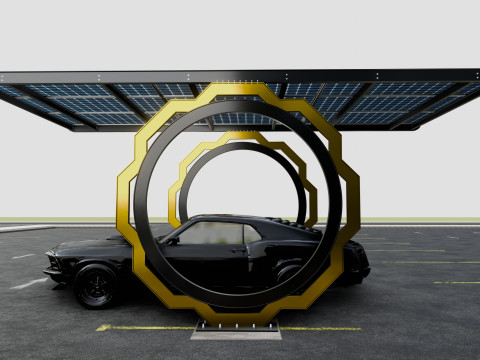 Modern Solar Carport-TEZCAN-Type-3 Model 3D