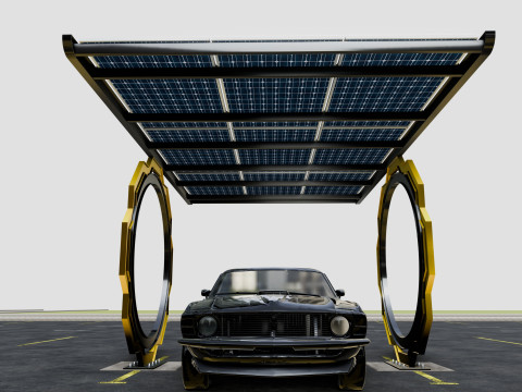 Modern Solar Carport-TEZCAN-Type-3 Model 3D