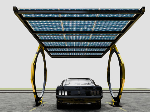 Modern Solar Carport-TEZCAN-Type-3 Model 3D