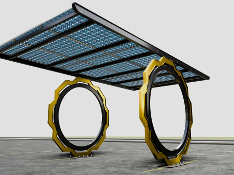 Modern Solar Carport-TEZCAN-Type-3 Model 3D