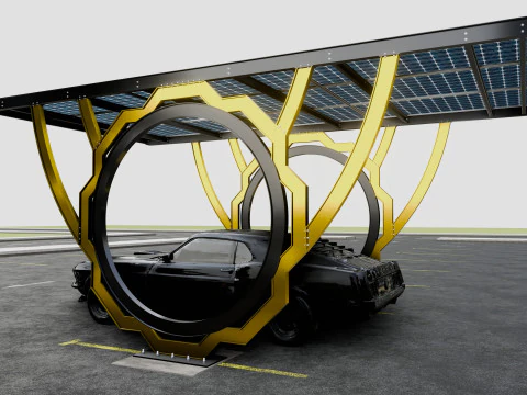 Современный солнечный навес для машины-TEZCAN-Type-4 3D Модель