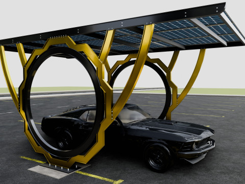 Modern Solar Carport-TEZCAN-Type-4 Model 3D