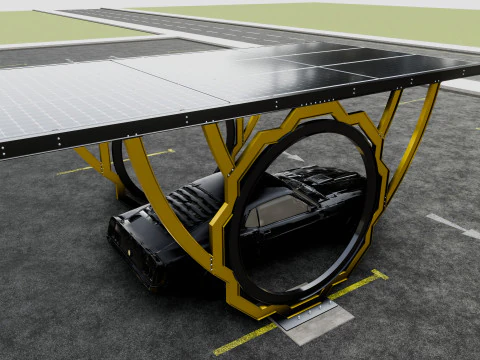 Modern Solar Carport-TEZCAN-Type-4 3D Model