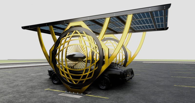 Modern Solar Carport-TEZCAN-Type-5 3D Модель .c4d .max .obj .3ds .fbx .stl .blend