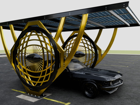 Modern Solar Carport-TEZCAN-Type-5 3D Модель