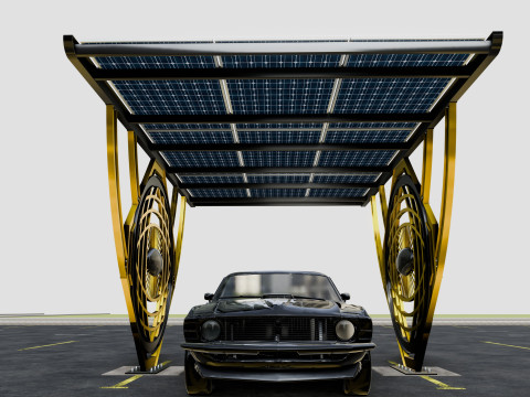 Modern Solar Carport-TEZCAN-Type-5 3D Модель