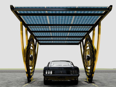 Modern Solar Carport-TEZCAN-Type-5 3D Модель