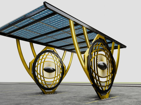 Modern Solar Carport-TEZCAN-Type-5 3D Модель