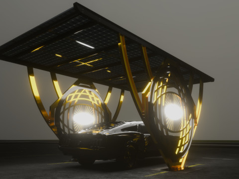 Modern Solar Carport-TEZCAN-Type-5 3D Модель