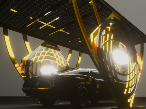 Modern Solar Carport-TEZCAN-Type-5 3D Модель