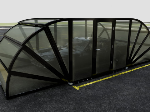 Opening And Closes Carport 3D Model