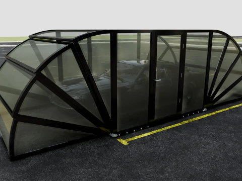 Opening And Closes Carport 3D Model